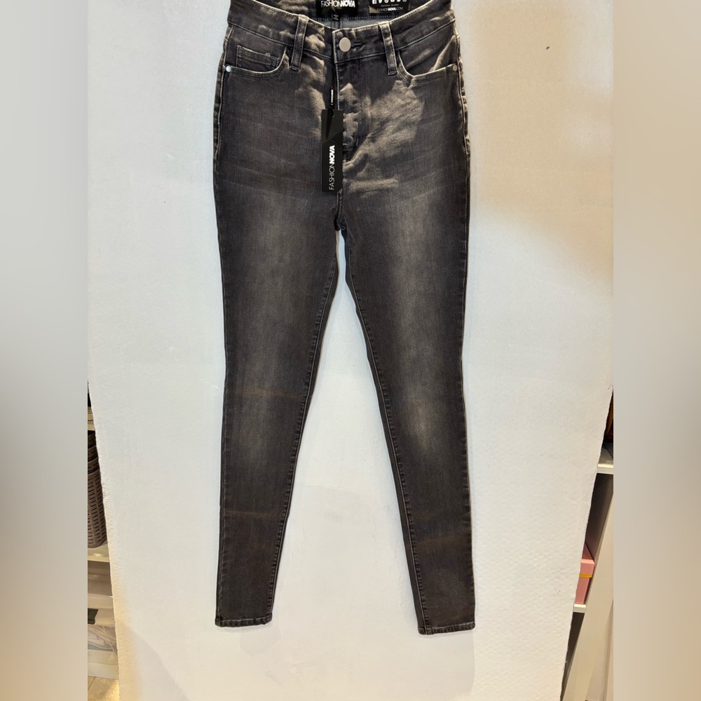 Fashion Nova Charcoal Skinny Jeans